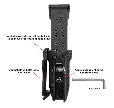 IWB Double Stack Magazine Universal Carrier 9mm-.40