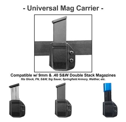 DSTACK - Universal OWB Double Stack Magazine Carrier 9mm, .40 S&W