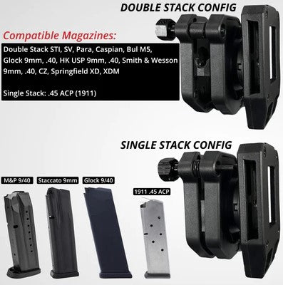 Ambidextrous Single/Double Stack Competition Magazine Pouch