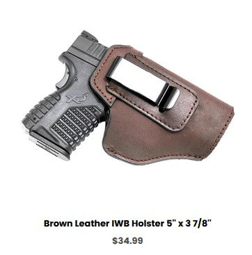 IWB  Multi Gun - Brown Leather IWB Holster 5'' x 3 7-8''