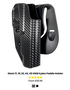 G19X Glock 17, 19, 22, 44, 45 OWB Kydex Paddle Holster - OWB Holsters