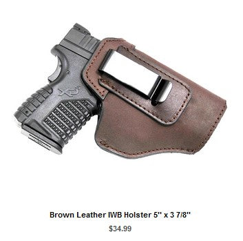 G22 Brown Leather IWB Holster 5'' x 3 7-8'' - IWB Holsters