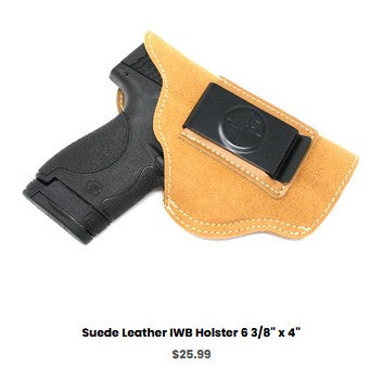 G22 Suede Leather IWB Holster 6 3-8'' x 4'' - IWB Holsters