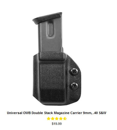 G22 Universal OWB Double Stack Magazine Carrier 9mm, .40 S&W - OWB Mag Carriers