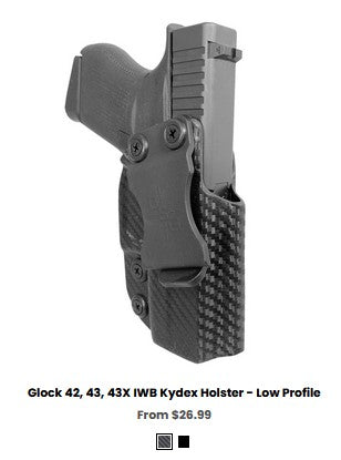 G43 Glock 42, 43, 43X IWB Kydex Holster - IWB Holsters – parabellum 360 ...