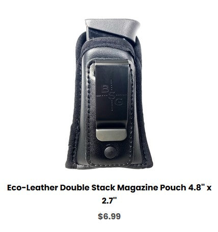 H&K VP9SK Eco-Leather Double Stack Magazine Pouch 4.8'' x 2.7'' - IWB Mag Carriers