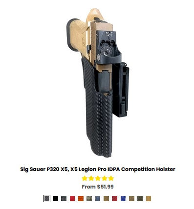 SS P320 X5, X5 Legion Pro IDPA Competition Holster - OWB Holsters ...