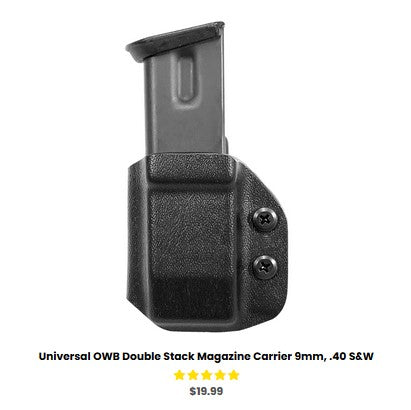 Smith & Wesson  M&P40 5' Universal OWB Double Stack Magazine Carrier 9mm, .40 S&W - IWB Mag Carriers