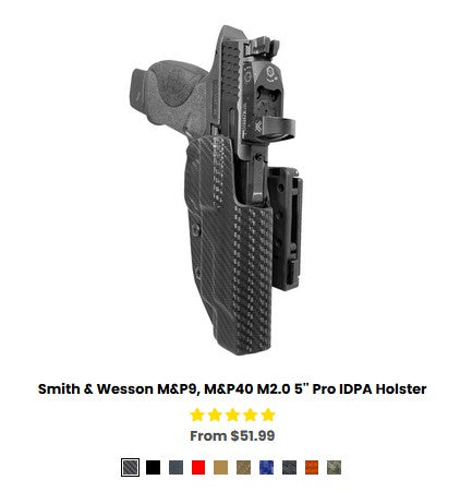Smith & Wesson M&P9 5, M&P40 M2.0 5'' Pro IDPA Holster - OWB Holsters